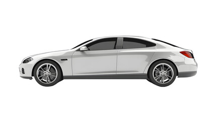 Obraz premium Modern Car Isolated on White Background for Advertisements and Designs