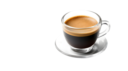 Professional Espresso Shot on White Background for Cafe Marketing Materials