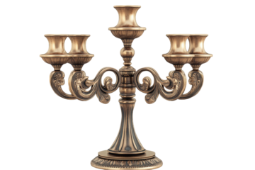 Elegant Bronze Candelabra: A Stunning Centerpiece with Intricate Designs for Home Decor, Event Settings, or Romantic Dinners | Beautiful Vintage Lighting