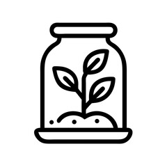 Sprouting Plant in Glass Container Icon Design