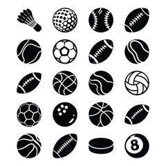 Sports Equipment Silhouettes Vector Set