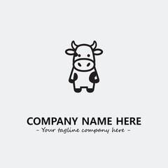 Cow illustration black and white for logo company vector image
