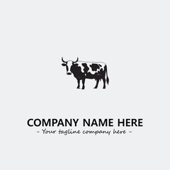 Cow illustration black and white for logo company vector image
