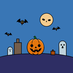 halloween background with pumpkin
