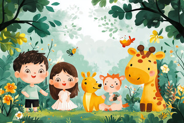 Naklejka premium children backdrop/background