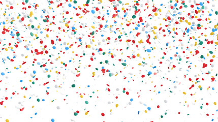 Dense Colorful Confetti Border on Transparent Background