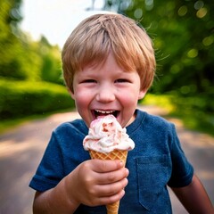 Child Eating Ice Cream