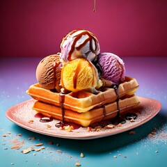 Ice Cream and Waffle
