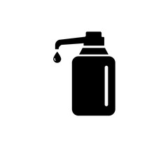 Hand Sanitizer, Antibacterial Liquid Disinfector Solid Flat Vector Icon Isolated on White Background.