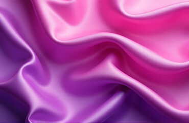 Obraz premium Soft, Wavy Folds Of Purple And Fuchsia Silk Satin Create A Beautiful, Shiny Background For Festive Designs And Holidays.