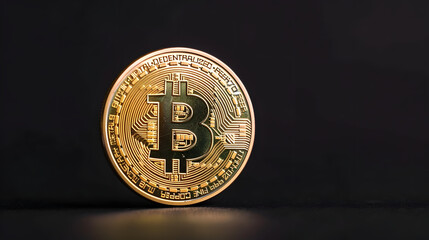 Cryptocurrency Bitcoin on Dark Background for Future Concept Design Projects