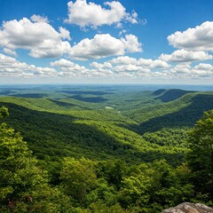 mountain landscape with blue sky and clouds