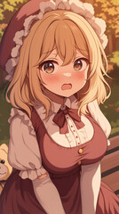 Anime Girl in a Romantic Dress