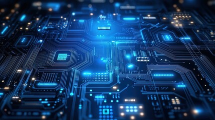 Fototapeta premium Futuristic Electronic Circuit Board Design