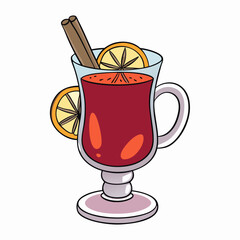 mulled wine simple design vector style on white