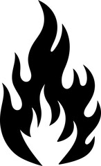 Artistic Flame Icon Bold Black Silhouette of Fire for Creative Designs