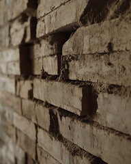Mason working on a brick wall construction. Featuring masonry skills and brickwork