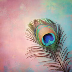 Obraz premium Vibrant peacock feather display artistic environment abstract content colorful viewpoint nature concept