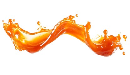 Red ketchup or sauce splash isolated on a white background