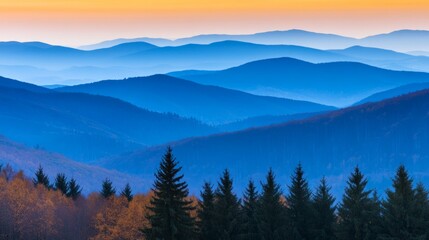 Obraz premium Golden sunrise over majestic peaks, symbolizing resilience and personal growth 