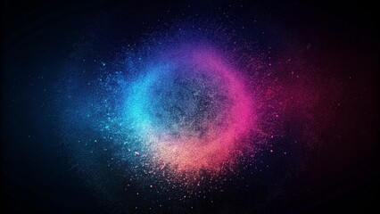 Fototapeta premium Dark blue pink black abstract grainy background, glowing vibrant color gradient shape, noise texture poster header banner wallpaper cover design