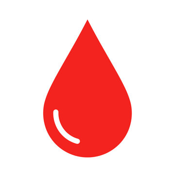 Bright red medical blood drop icon