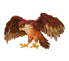 Peregrine Falcon Flying Cartoon Illustration Vector