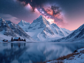 Fototapeta premium snowy mountain landscape