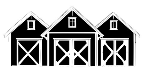 3 Pieces of Cape Cod style Houses designs, Cape Cod style Houses vector image
