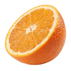 Fresh orange cut in half isolated on transparent background