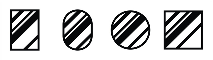 mirror icon. wall mirror vector illustration