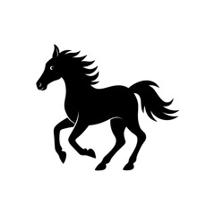 horse silhouette isolated on white