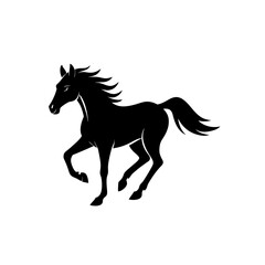horse silhouette isolated on white
