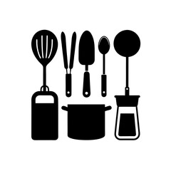 set of kitchen utensils