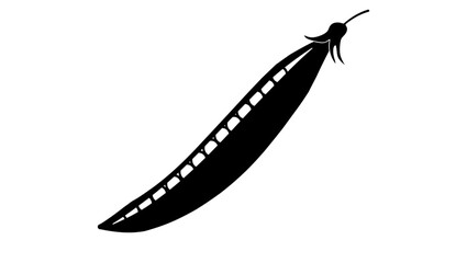 Peapod symbol, black isolated silhouette