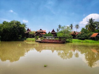 Thai style house by the river