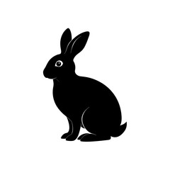 black rabbit isolated on white background