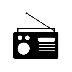 radio icon on square internet button
