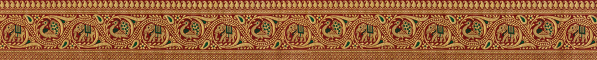 Traditional silk woven saree border 