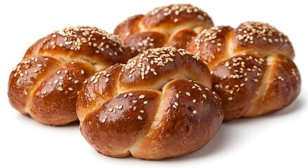 Sesame bun with white background