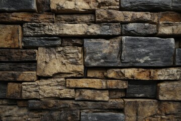 Rustic Stone Wall: Earthy Tones and Textured Stacked Design