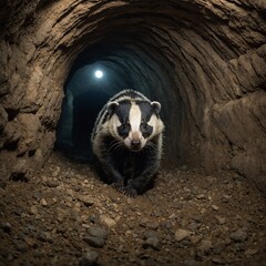 Obraz premium Baxter the Badger's Underground Journey