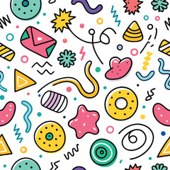 Abstract Colorful Doodle Pattern