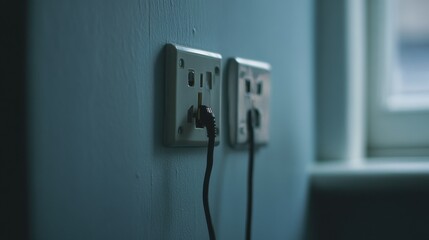 Electrician wiring a new outlet in a home office. Featuring electrical installation and home improvement