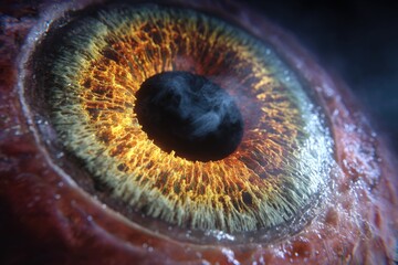 Intense Eye: Close-up Macro of a Mystical, Glowing Iris