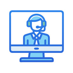 Support Agent on Monitor Icon Design