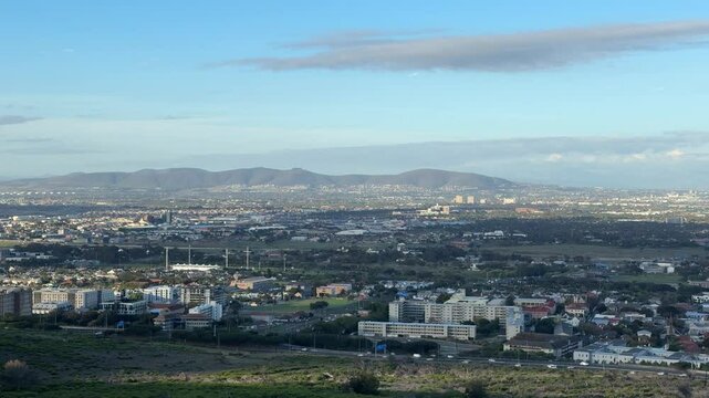 View of Tygerberg Hills, the Northern Suburbs and the Cape Flats from UCT in Cape Town.