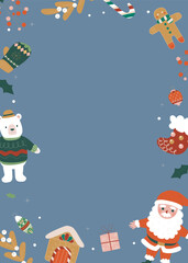 Christmas Card Template in A4 paper canvas