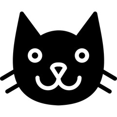 Black Cat Glyph Icon