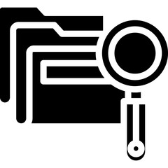 Folder Search Glyph Icon